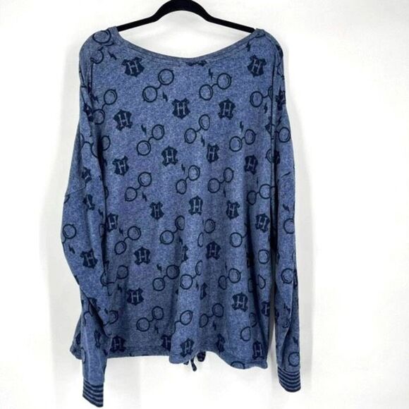 Disney‎ Women's Wizarding World of Harry Potter Embossed Knit Top Blue Size 2XL - Picture 3 of 10